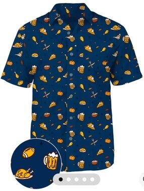 Tipsy Elves Large Thanksgiving Button Down Shirt‎